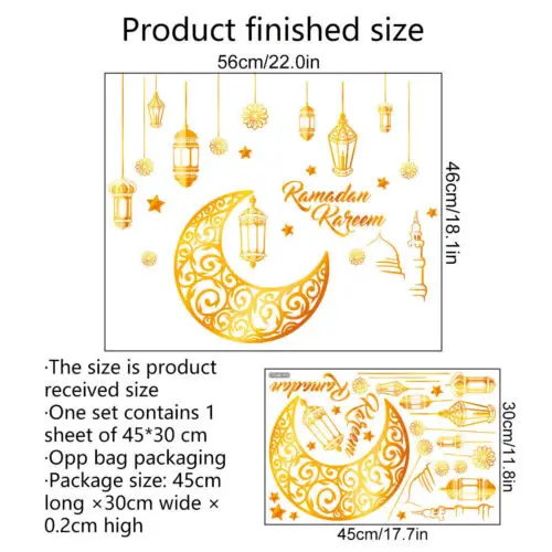 

New Crescent Star Light Wall Decoration English Background Wall Sticker Living Room Bedroom Wall Sticker Wall Decor Decoration