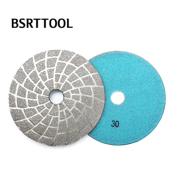 BSRTTOOL 3pcs 5 Inch Diamond Polishing Pad Vacuum Brazing Sanding Disc Dry Wet Use For Granite Marble Stone Concrete