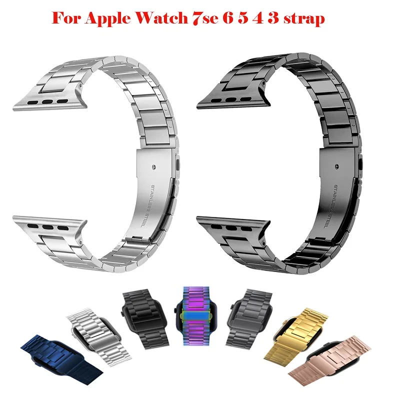 

Stainless steel strap for Apple Watch 42mm 40/45/41/44/38mm strap Ultra-thin metal chain bracelet for IWatch series 7 6SE 5 4 3