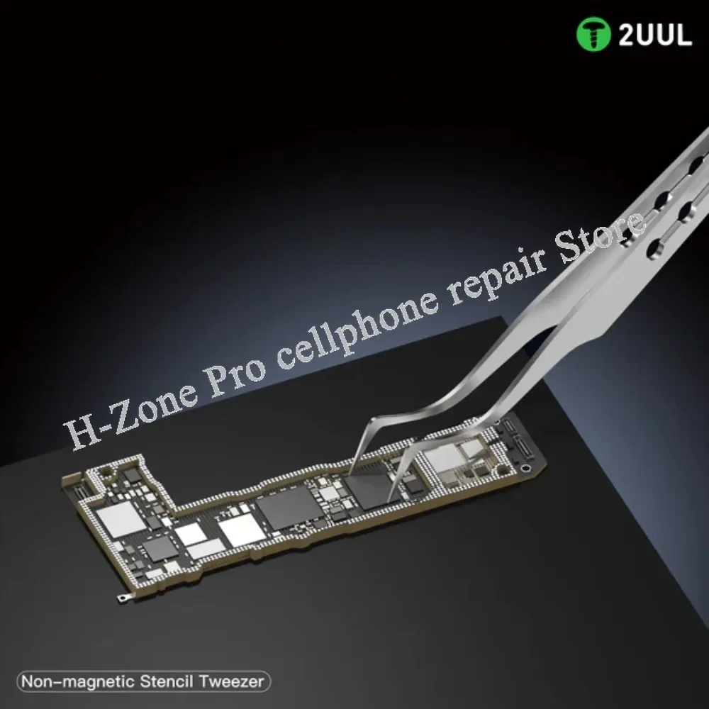 2UUL TW21 TW22 Немагнитный нержавеющий полый трафаретный пинцет для пайки печатных
