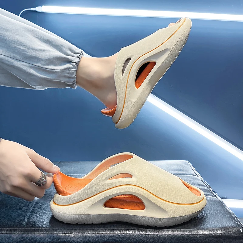 Thick Platform Bathroom Home Slippers men Fashion Soft Sole EVA Indoor Slides men's Sandals 2023 Summer Non-slip Flip Flops