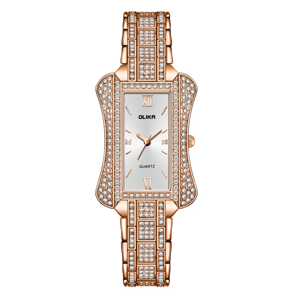 QSCY OLIKA Women'S Watch Diamond Elegant Atmosphere Fashion Waterproof Watch Simple Business Ladies Quartz Watch enlarge