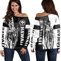 yx girl hawaii king polynesian white 3d printed novelty women casual long sleeve sweater pullover