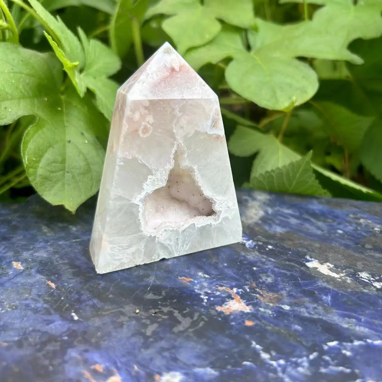 

1PC Natural Rose Hermosa Crystal Quartz Tower Sakura Agate Crystal Point Energy Cherry Agate Pink Gem Reiki Gift Home Decorate