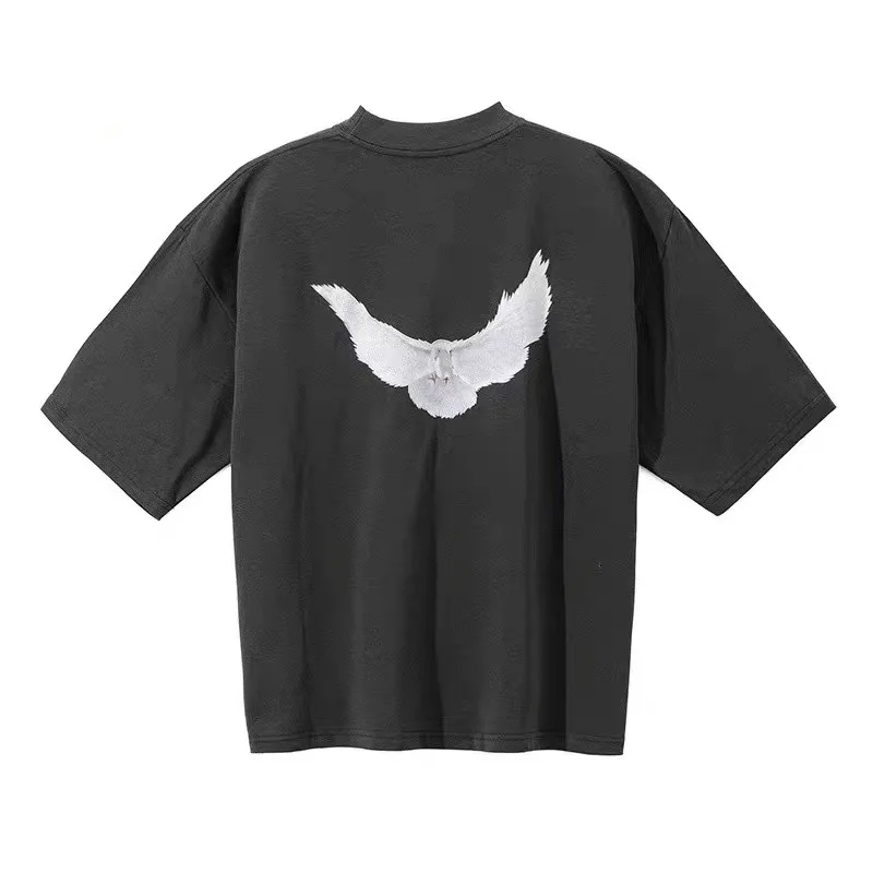 

Harajuku Men Hip-Hop Vintage Pigeon Graphics T-Shirt Printed Tops Tees Men Streetwear Streetwear Cotton Oversized T Shirt
