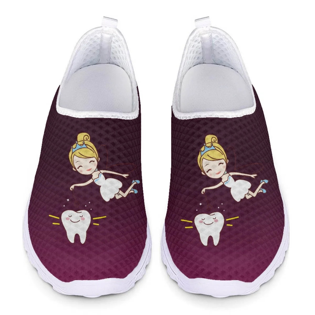 

Cartoon Tooth Fairy Angel Mesh Shoes Slip On Summer Comfortable Lightweight Loafers Student Leisure Flat Sneakers Zapatos Mujer