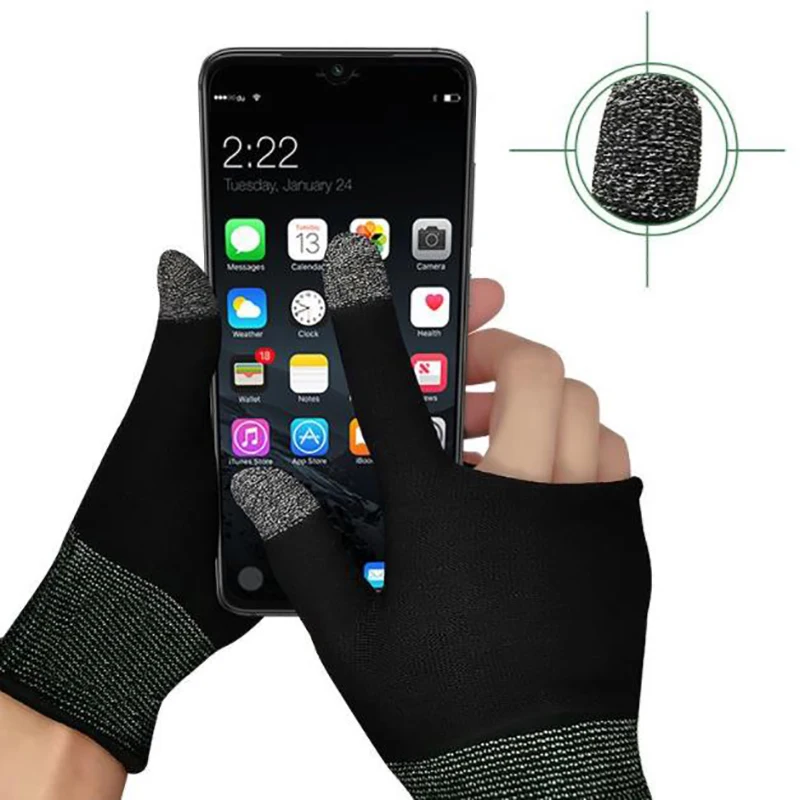 

2pcs Hand Cover Game Controller for Sweat Proof Non-Scratch Sensitive Touch Screen Gaming Finger Thumb Sleeve Gloves