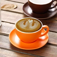 150220300ml thick body ceramic coffee cup and saucer for flat white latte cup cappuccino double espresso coffee cup drinkware