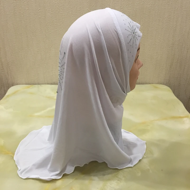 H1416 beautiful small girl hijab Islam arabic hats scarf muslim headscarf fit 2-6 years old baby turban caps bonnet