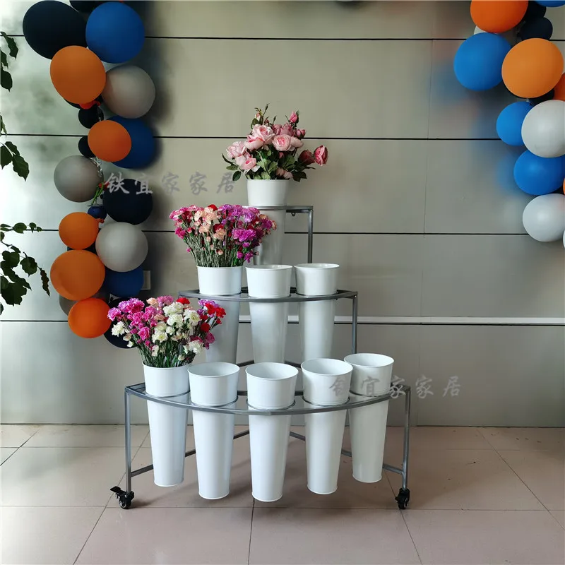 Стойка для выставки цветов Многоуровневая лестница качели с универсальным