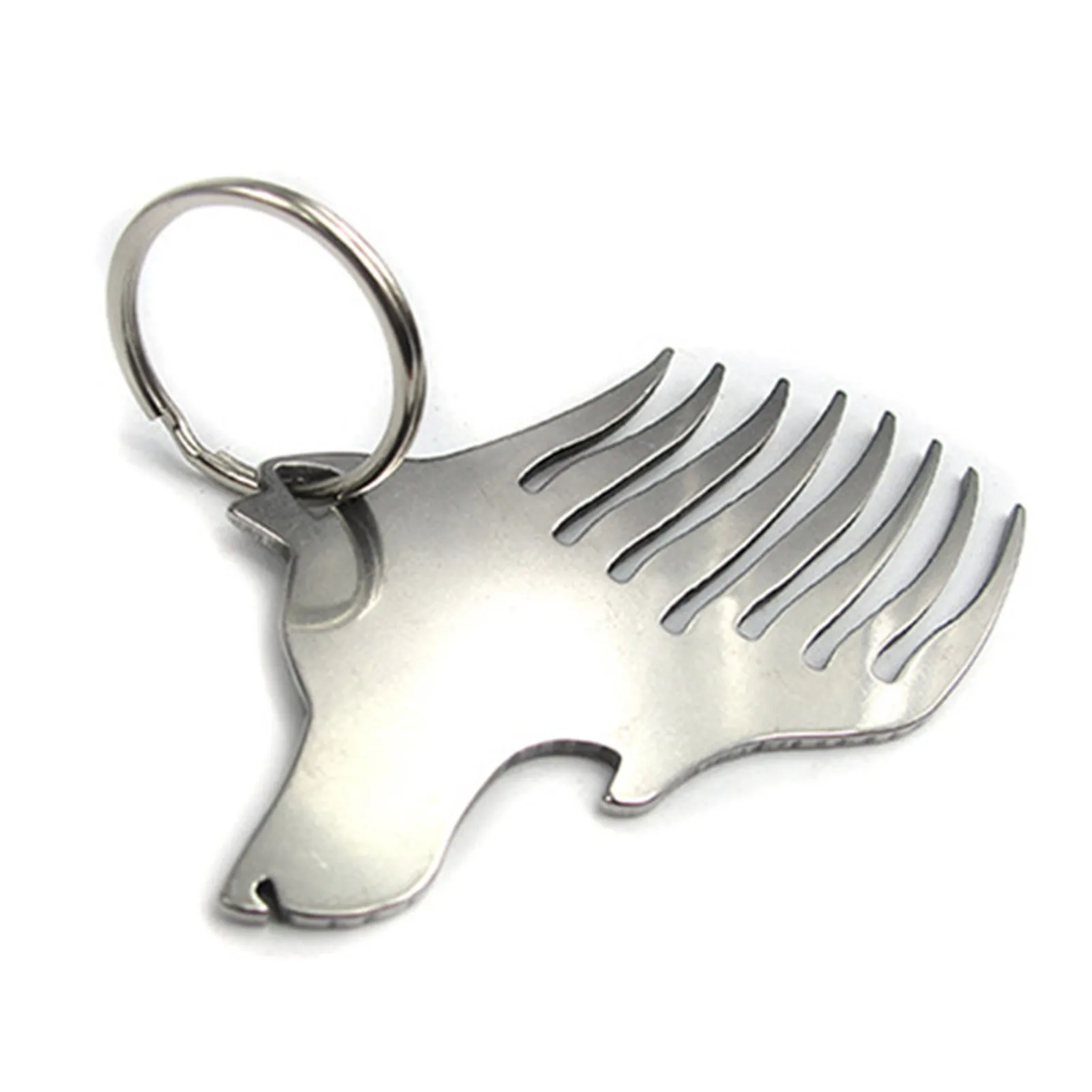 

Keychain With Bottle Opener Durable Stainless Steel Key Chain Wolf Head Bottle Opener For Bar Party Kitchen Aid Unique Beer Gift