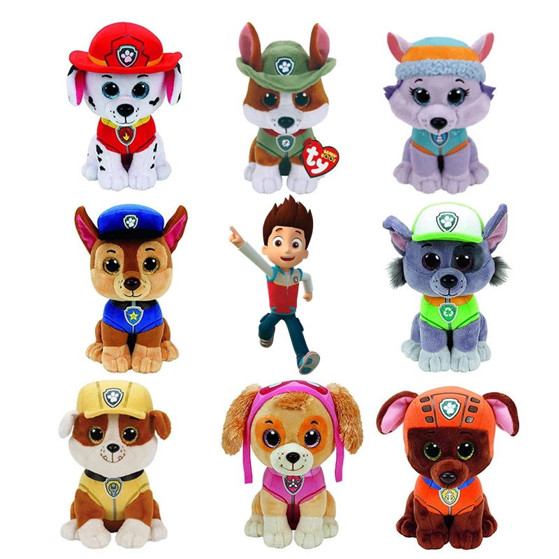 

15cm Beanie Big Eyes PAW Patrol Dog Skye Marshall Rubble Chase Rocky Zuma Plush Toy Animal Puppy Doll Kids Gifts