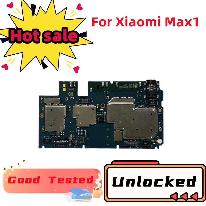 

100%Original Mainboard Para Xiaomi Mi Max1 Max 1 Placa-Mae Com Chips Circuitos Flex Cabo Global Version 64GB 128GB MIUI Global