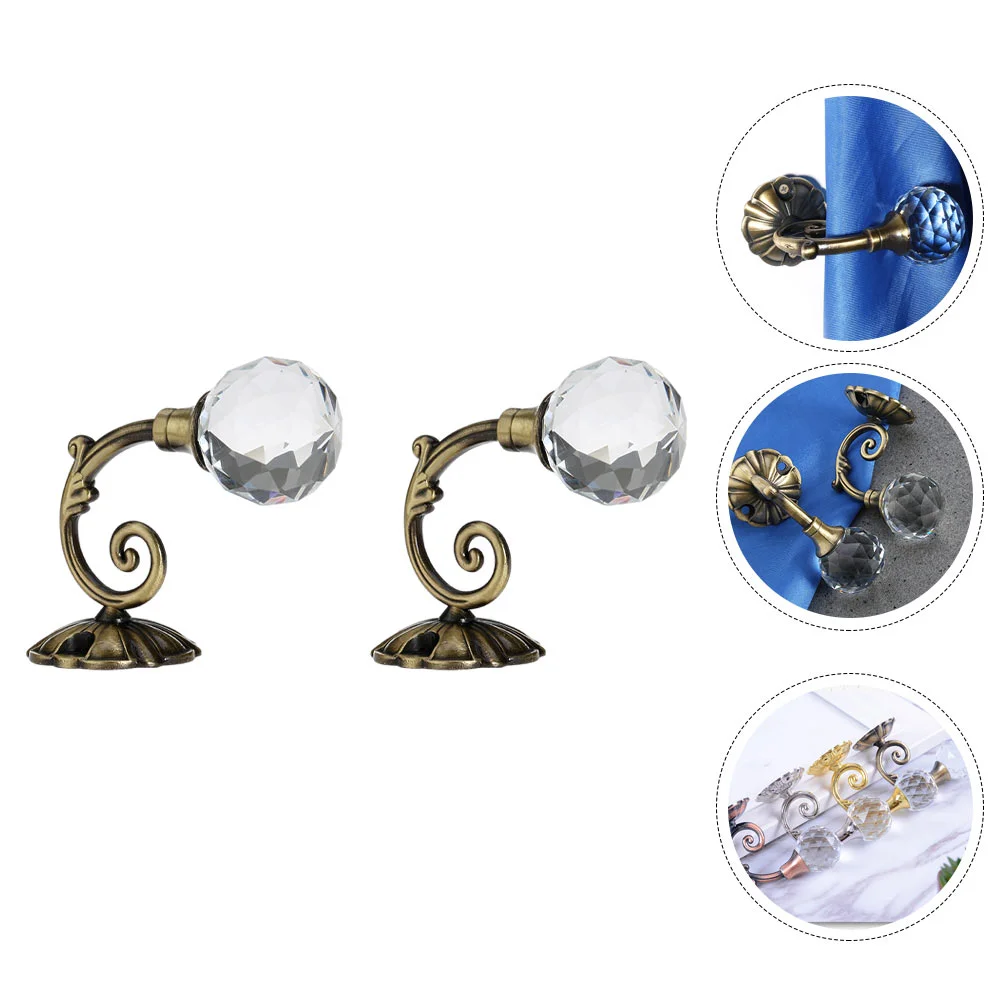 

2pcs Home Delicate Curtain Drapery Tiebacks Door Wall Curtain Alloy Hooks