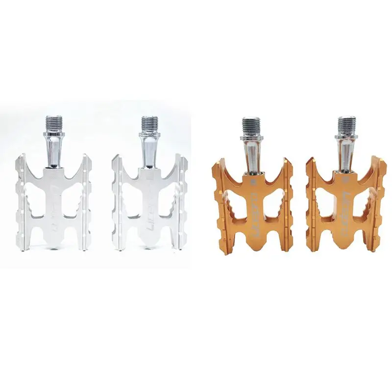 

Litepro 2Pcs Bike Pedals Aluminum Alloy Bearing Pedal K3 For Brompton Folding Bike Mountain Bike - Gold & Silver