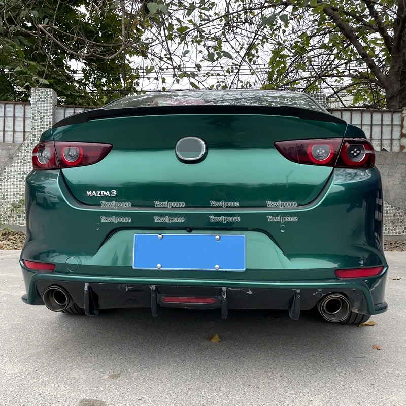 Для Mazda 3 Axela Sedan 2020 2021 2022 2023 ABS углеродное волокно внешний вид/Блеск Черный задний