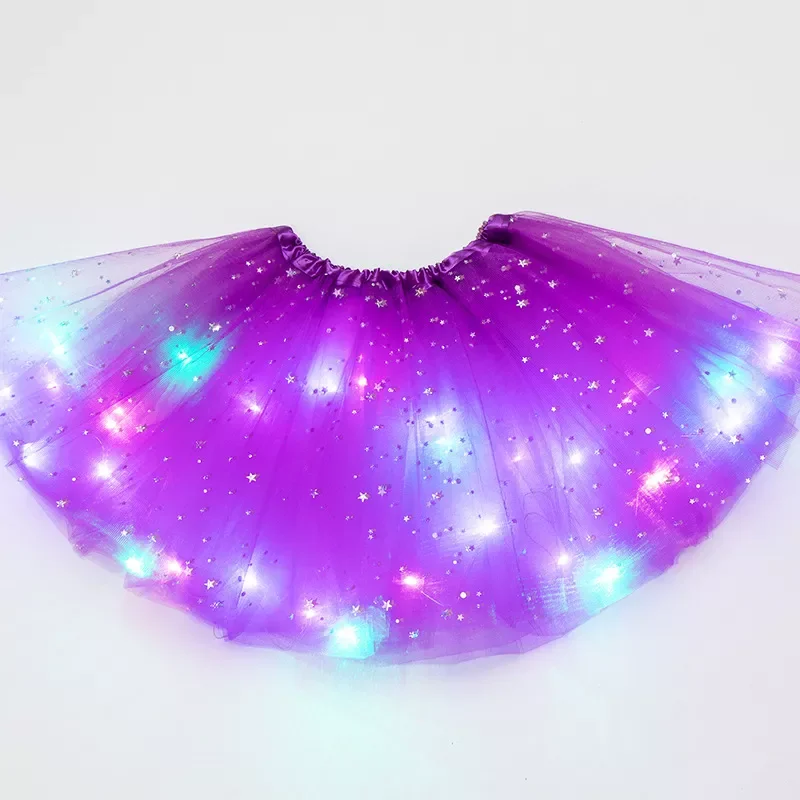 

New2022 Glowing Light Kids Girls Princess Tutu skirts Children Cloth Wedding Party Dancing miniskirt Costume cosplay led clothin