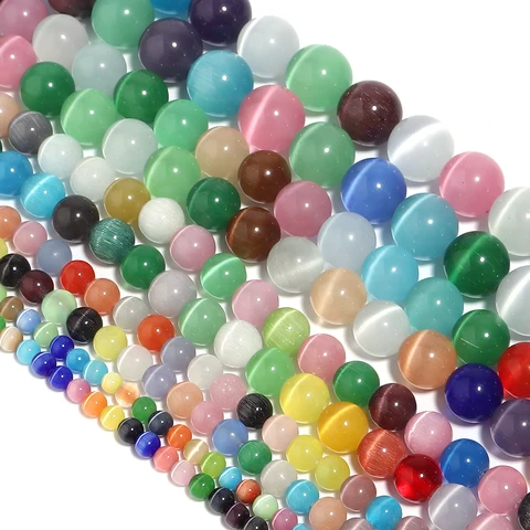 Каменные бусины "Кошачий глаз" Louleur 4/6/8/10/12 мм