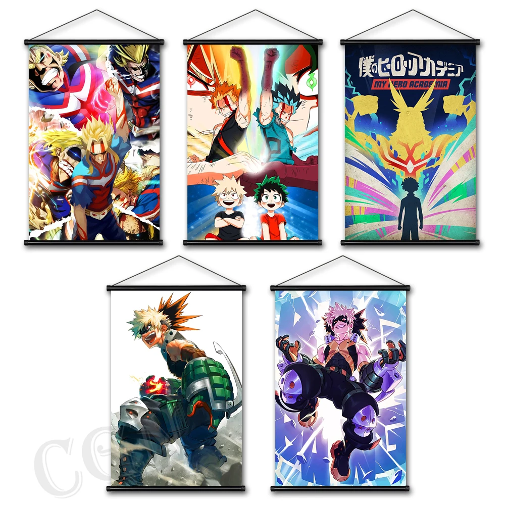 

My Hero Academia Pint Poster Anime Figure Canvas Paintings Midoriya Izuku Hanging Scrolls Picture Boy Bedroom Home Decoration