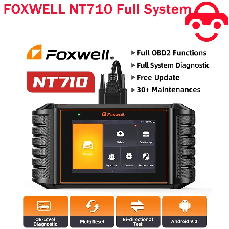 Автомобильный сканер Foxwell NT710 OBD2 считыватель кодов IMMO A/F 30 + сброс двунаправленных