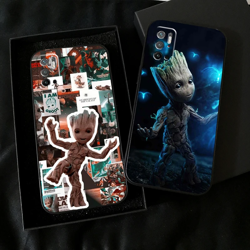 

Marvel Groot For Xiaomi Poco X3 PRO NFC POCO M3 M3 Pro 5G X3 F3 GT Phone Case Back Carcasa Liquid Silicon Funda Silicone Cover