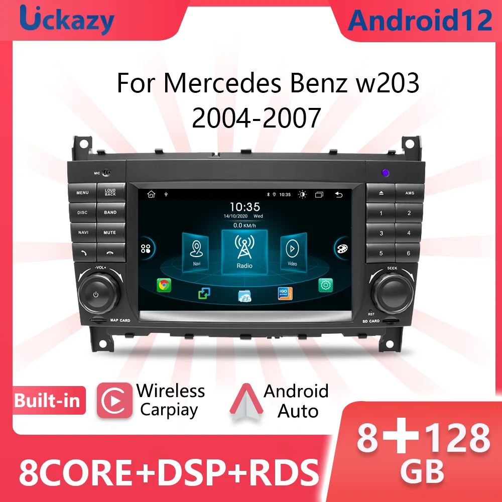 

Uckazy Car Multimedia Android 12 For Mercedes Benz W203 Mercedes Benz Vito W639 W168 Vaneo Clk W209 W210 M/ML GPS Stereo Audio