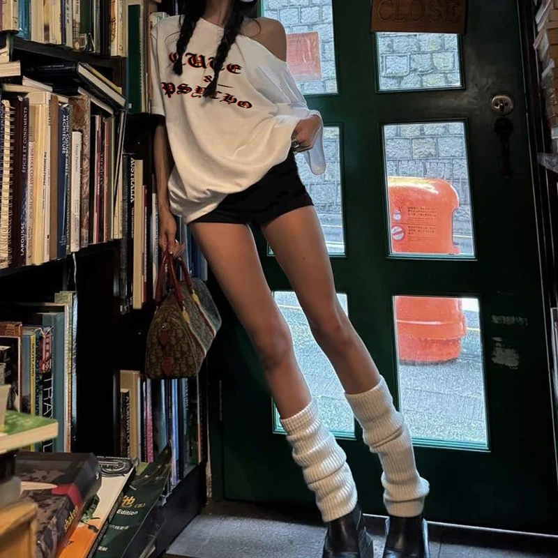 IAMHOTTY Женский Пуловер С Буквенным Принтом В Консервативном Стиле Футболка