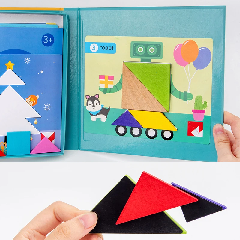 New Children's Intelligent Magnetic Book 3D Puzzles Jigsaw Brain Training Game Educational Toys Gifts for Kids |
