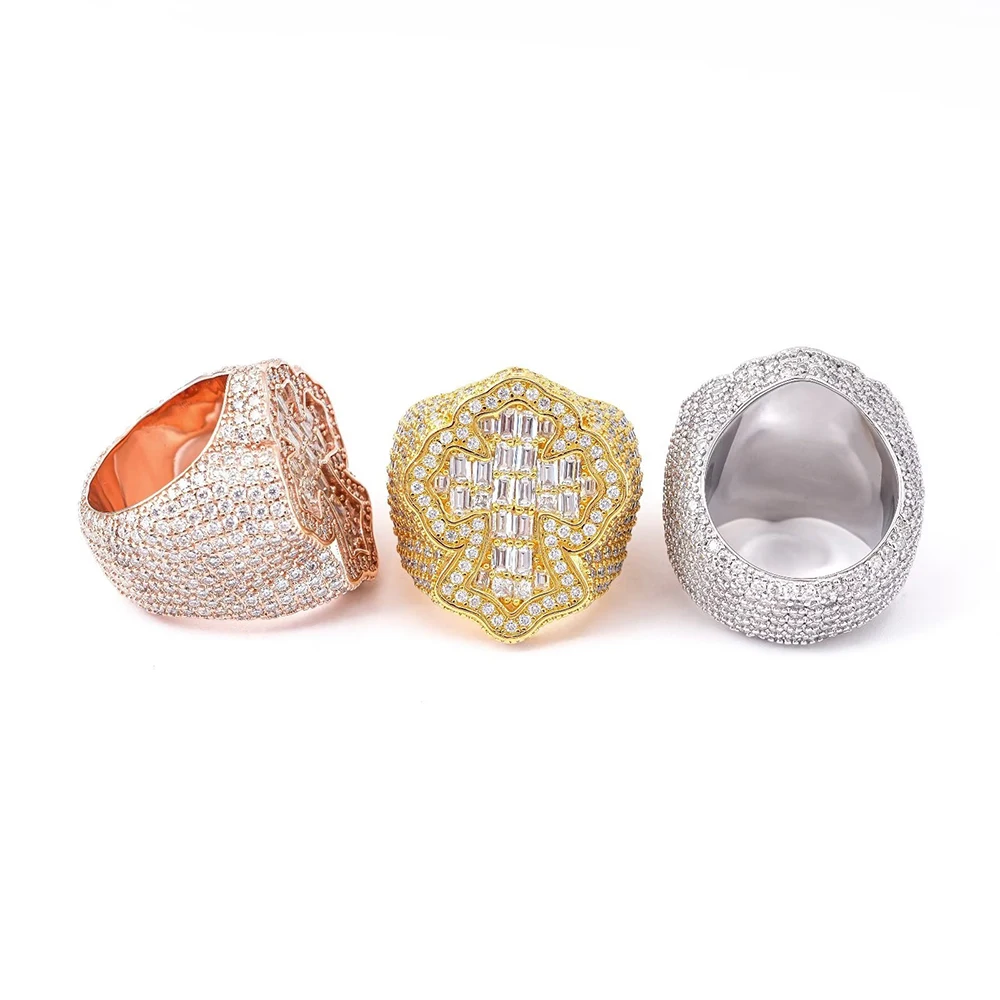 S925 Moissanite Cross Rings For Women Silver Wedding Ring Finger Jewelry Men Pass Tester Free Shipping