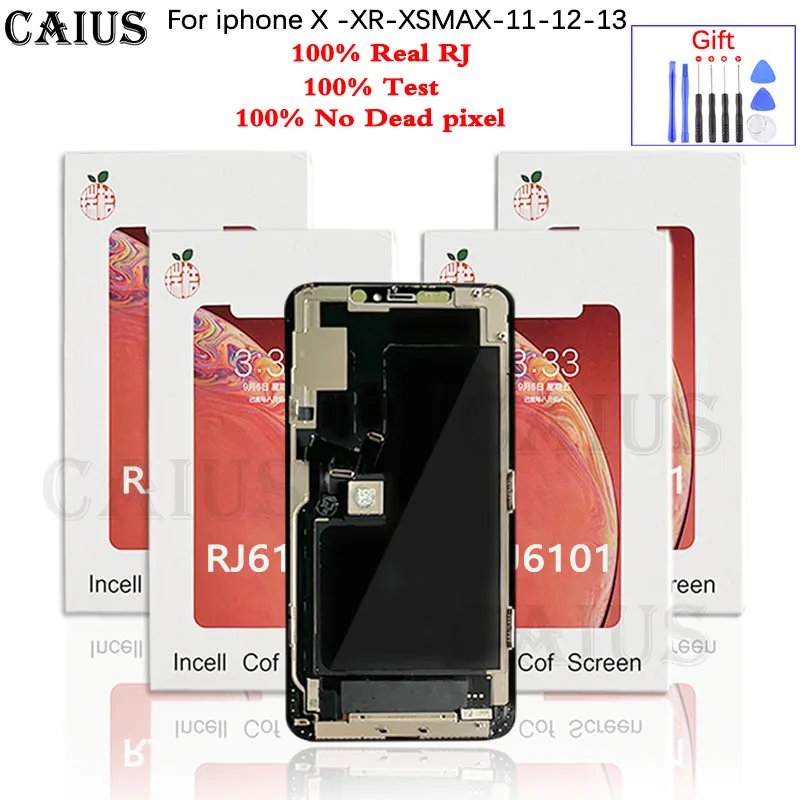 

Дисплей RJ Incell для IPhone X XS Max OLED сенсорный экран с дигитайзером в сборе для 11 Pro Max LCD 12 13 Замена дисплея