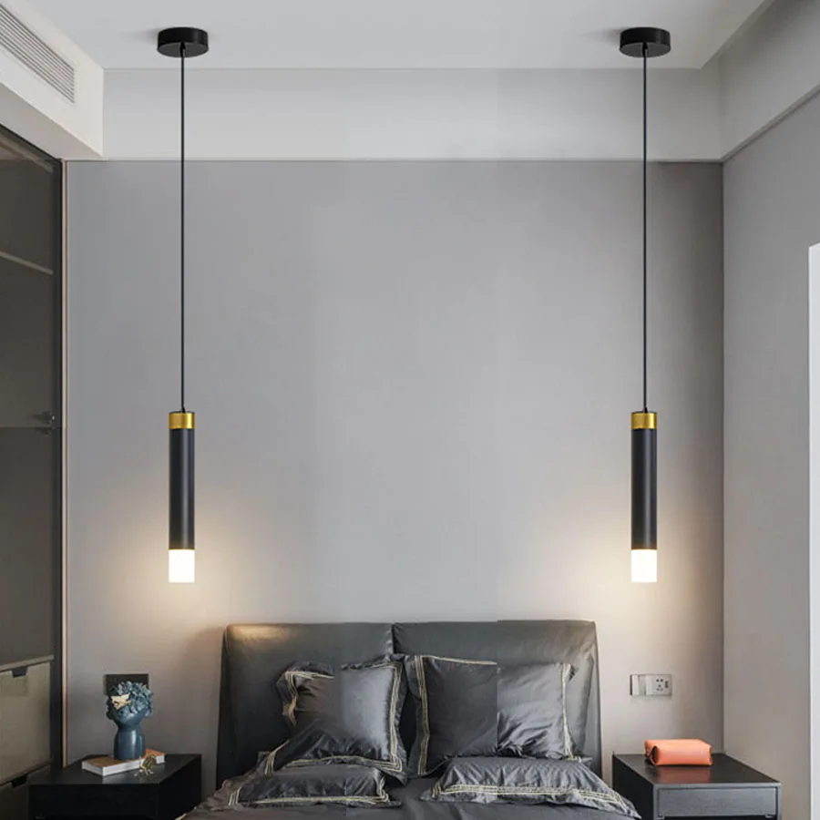 

Long Tube COB LED Pendant Light Spotlight Dinning Bar Cafe Kitchen Chandelier Droplight Bedroomestaurant Bar Table Pendant Light