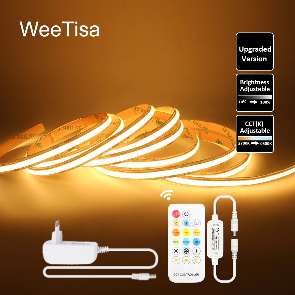 

WeeTisa Светодиодная лента COB 24В 2700-6500K