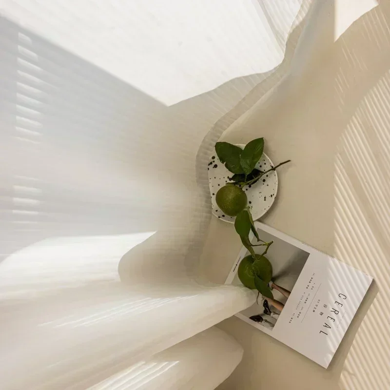 

Прозрачный полосатый тюль из полиэстера для окон