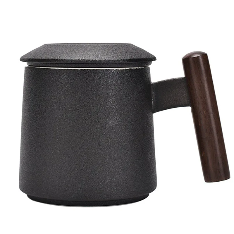 

Coffee Cup with Lid Creative Teacups with Handle Bubble Tea Cup Water Cups Breakfast Mug Ceramic Tea Set School Teacher Gift