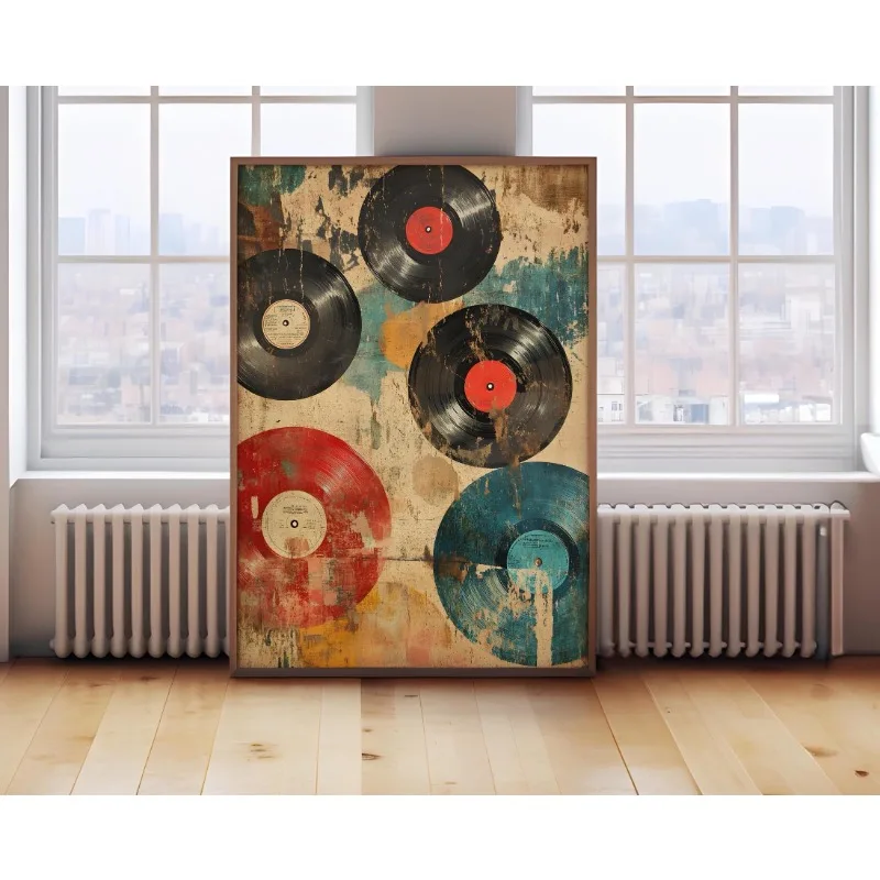 

Ретро красочный виниловый плакат, винтажная музыка, середина века, 70-е годы, эстетическая крутая картина на холсте, настенное искусство, клубная комната, домашний декор
