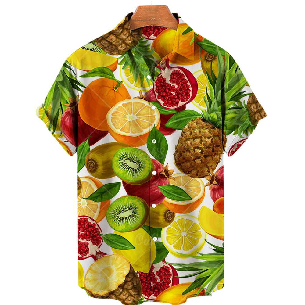 Гавайская пляжная рубашка для мужчин Повседневная футболка с цветочным принтом