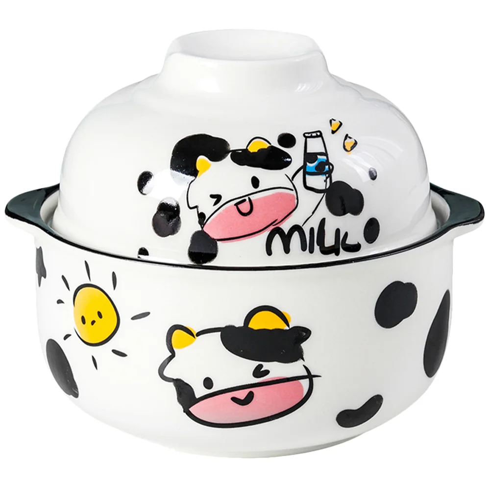 

Bowl Ramenceramic Noodle Udon Bowls Lid Soup Set Saladcooking Asian Cerealhandle Instant Serving Pasta Picnic Breakfastsauce