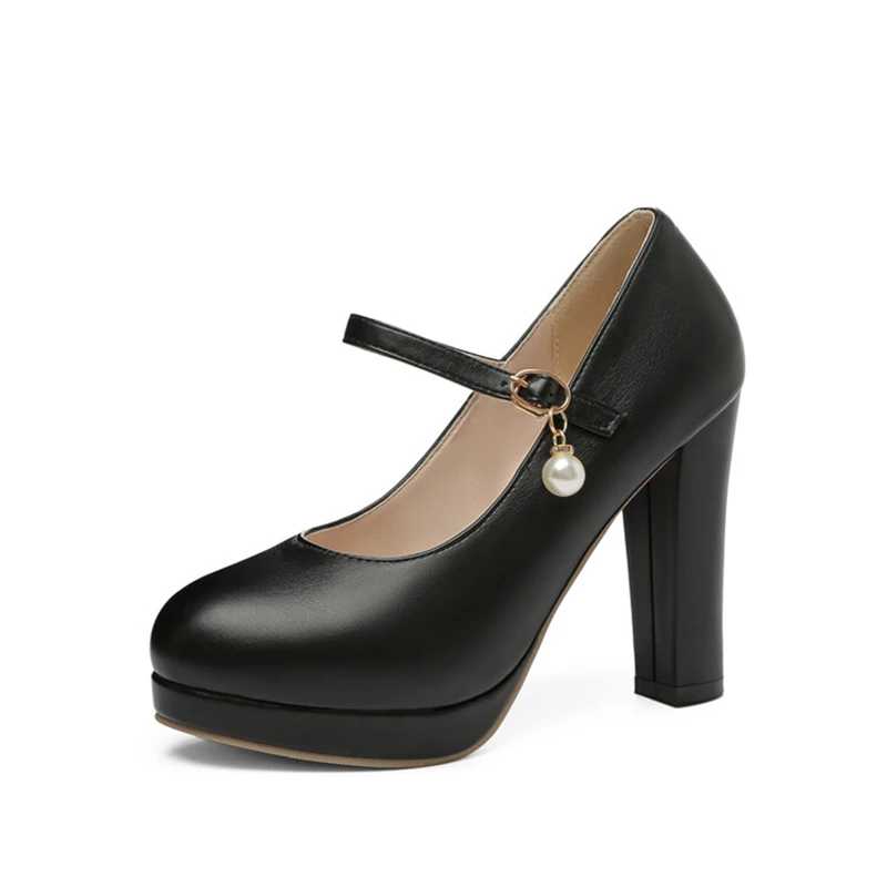 

Женские классические туфли BLXQPYT, черные туфли-лодочки в стиле ретро на платформе и каблуке, обувь для вечерние ринки, свадьбы, большой размер 43, 601-3