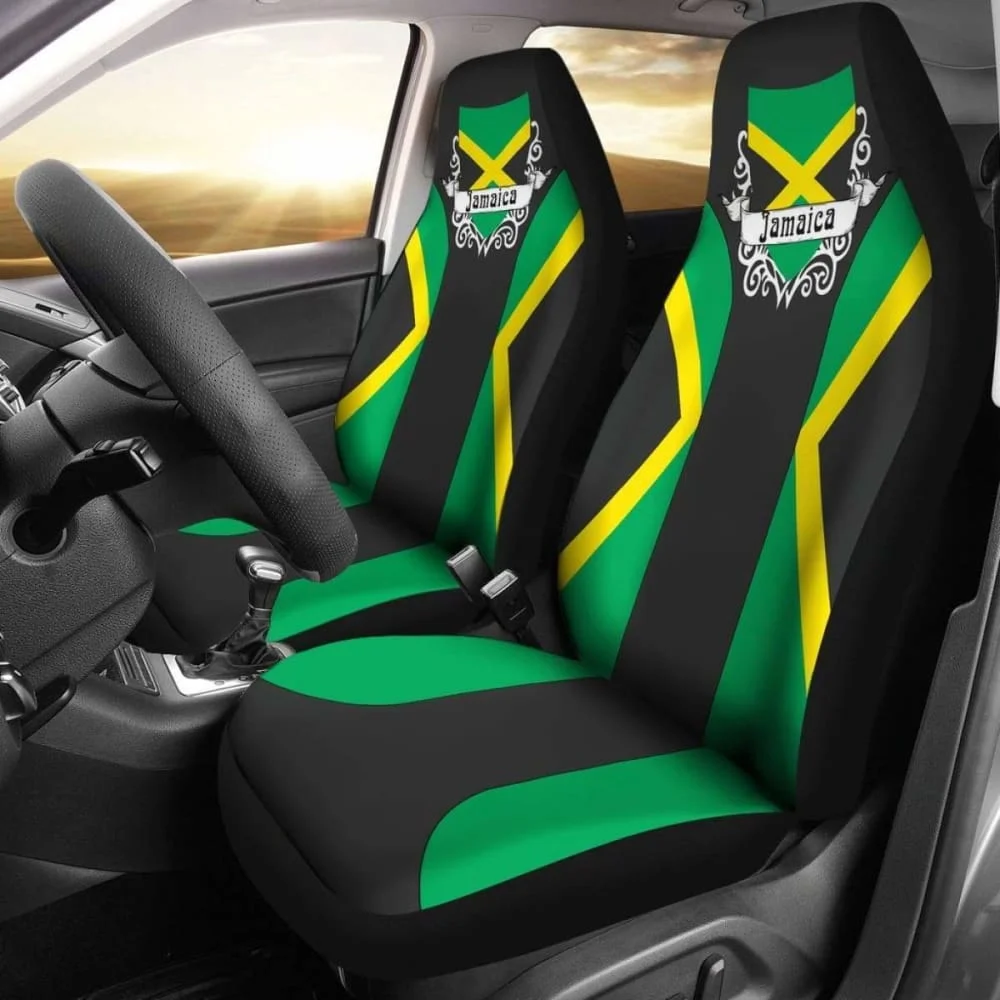 

Jamaica Flag Car Seat Cover 161012,Pack of 2 Universal Front Seat Protective Cover