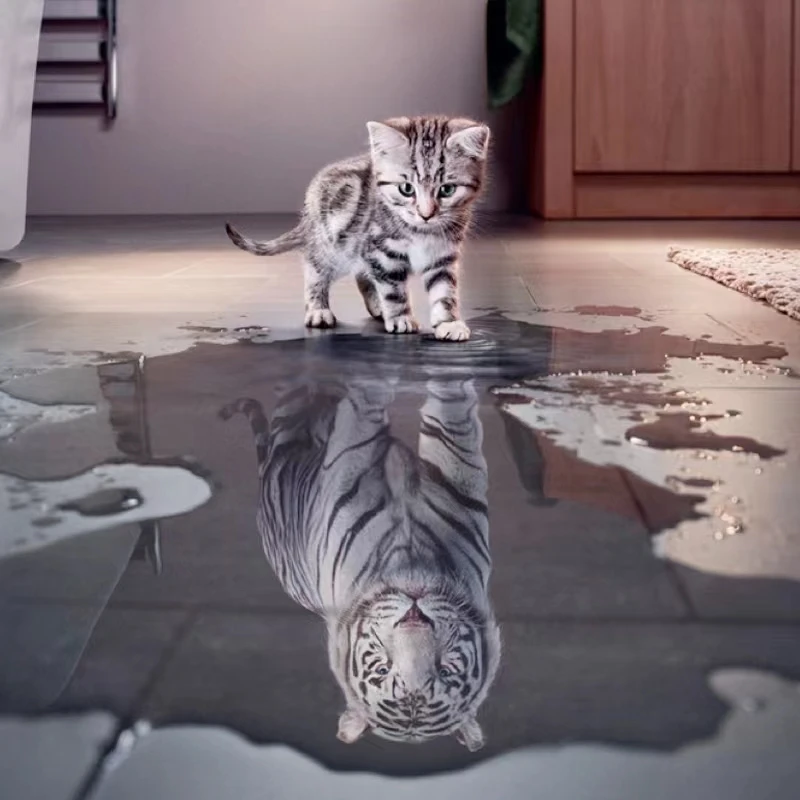 Алмазная 5d картина полная для гостиной спальни сердца с тигром котенком точечный