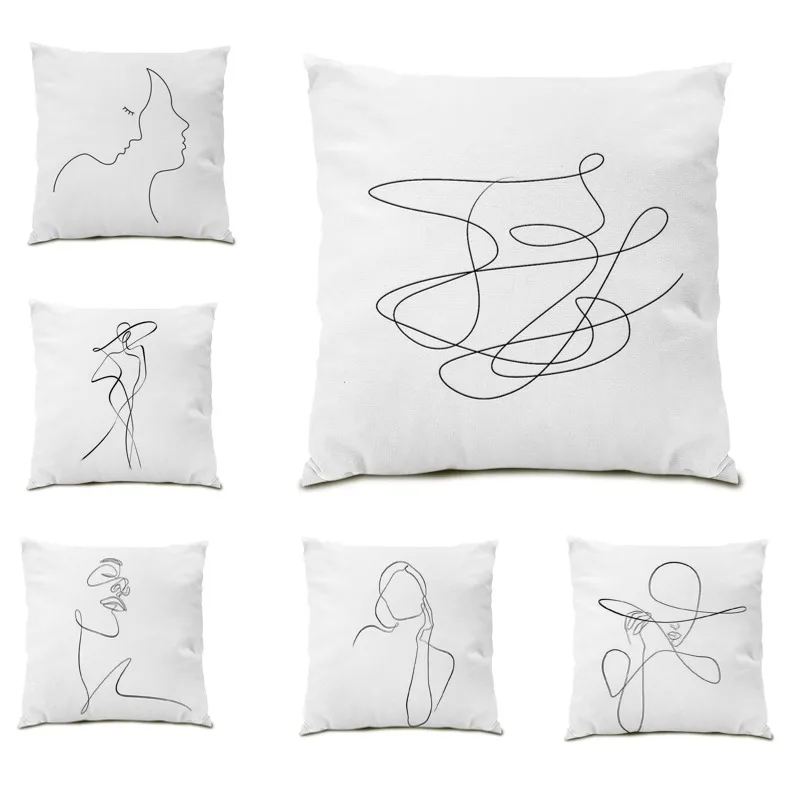 

Geometric Cushion Cover 45x45CM Color Geometric Graffiti Pillow Case Simple Luxury Living Room Decoration Pillow Cover DF1552