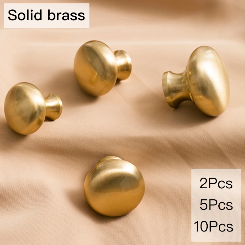 

2-10Pcs Solid Brass Cabinet Knobs,Round Ball Gold Knobs for Dresser Drawer, Modern Kitchen Hardware,Cabinet handles