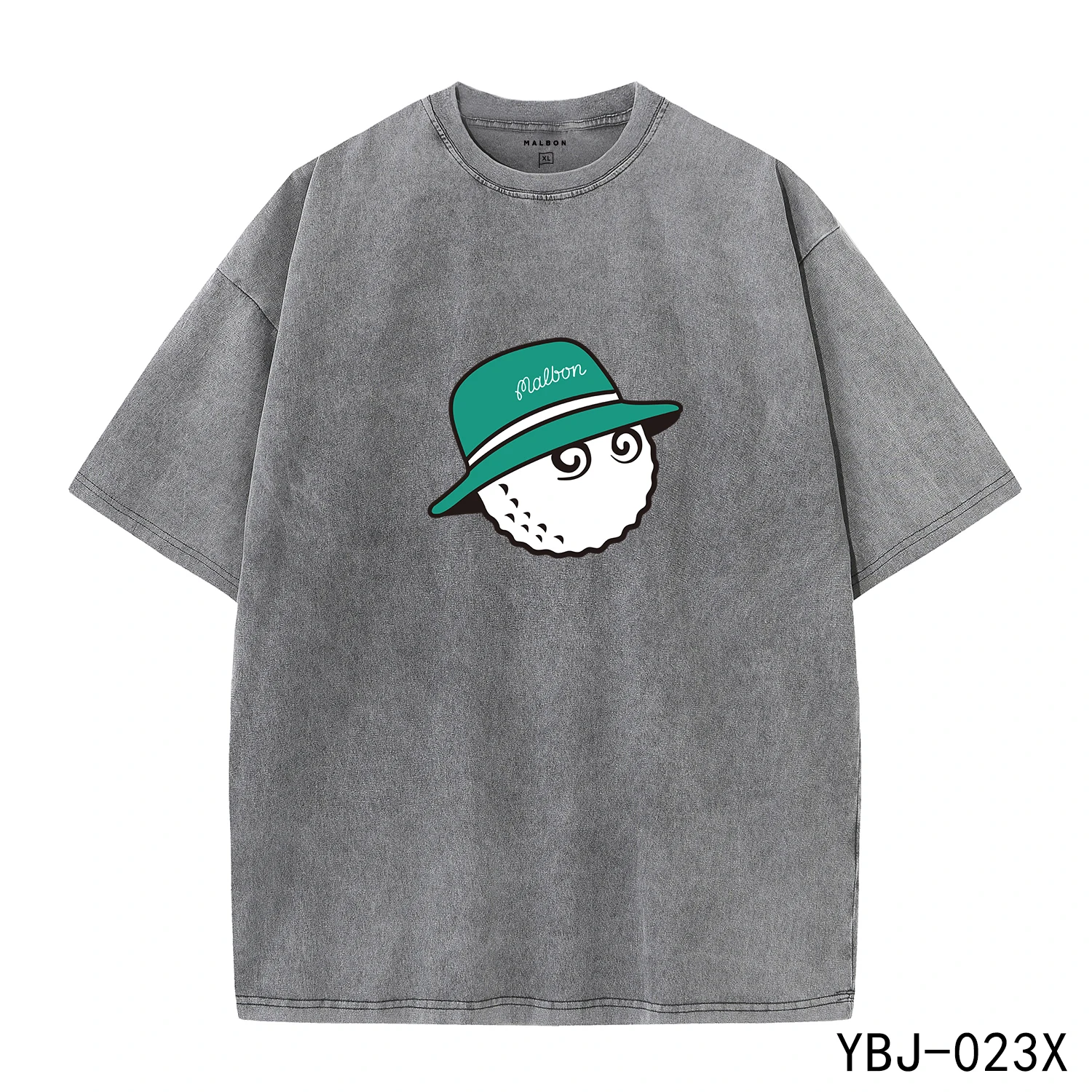 

Malbon golf Vintage Washed Printed T-shirt for Men Women 2023 New Spring Summer round Neck Short Sleeve Trendy Unique Design Top