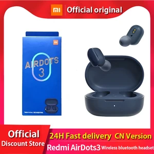 2021 xiaomi redmi airdots 3 wireless bt 5 2 fast charging earphone stereo bass with mic handsfree mi earbuds for iphone free global shipping