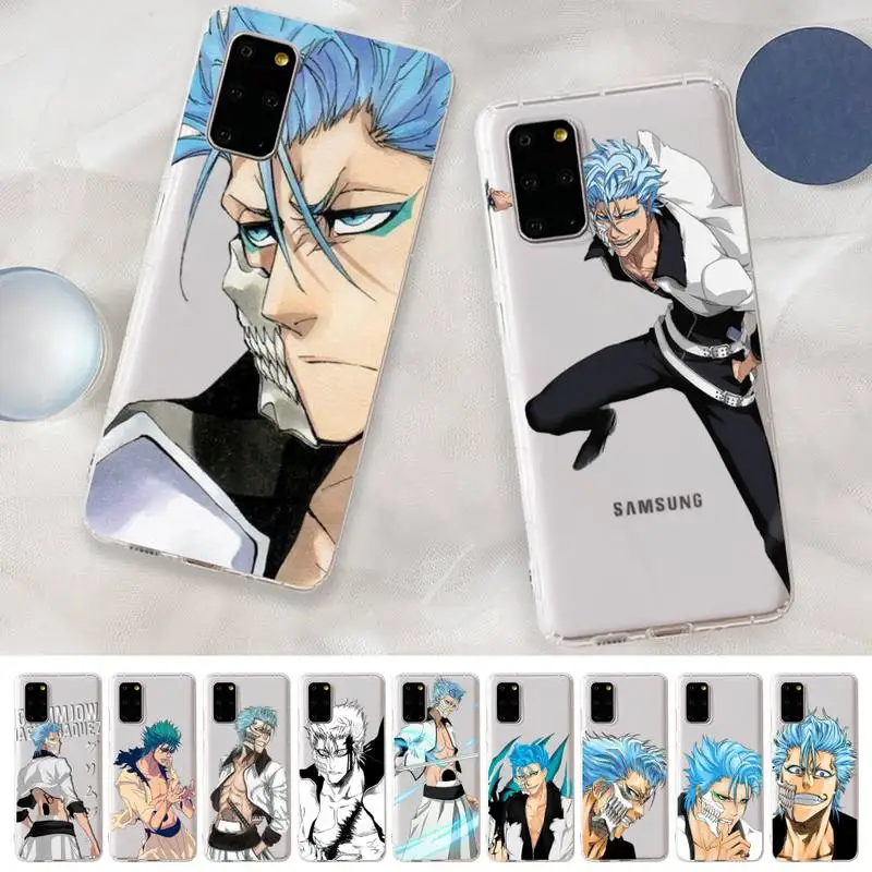 

Grimmjow Jaegerjaquez Bleach Anime Phone Case for Samsung S20 S10 lite S21 plus for Redmi Note8 9pro for Huawei P20 Clear Case