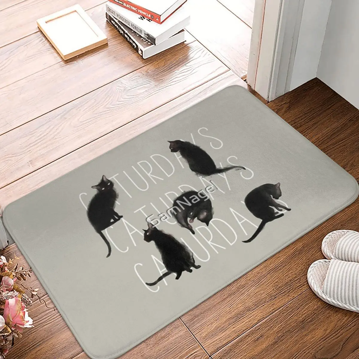 

Caturdays-черный Кот 60x40 см коврик полиэстер коврики для пола Модные прочные подарки