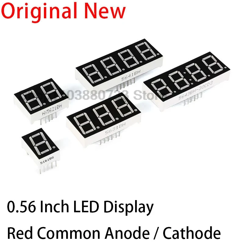 5 шт. 0 56-дюймовый светодиодный дисплей 7 сегментов 1 бит/2 бит/3 бит/4 бит цифровая