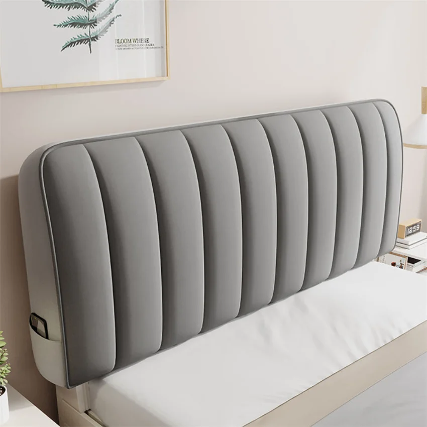 

Plush Velvet Bed Headboard Cover Thicken Quilted Head Cover Solid Color Luxury All-inclusive Bed Back Dust Protector Cover