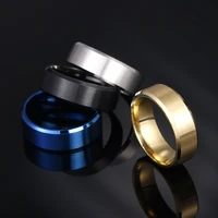 8mm matte stainless steel mens ring european and american style personality simple fashion jewelry high quality jewelry
