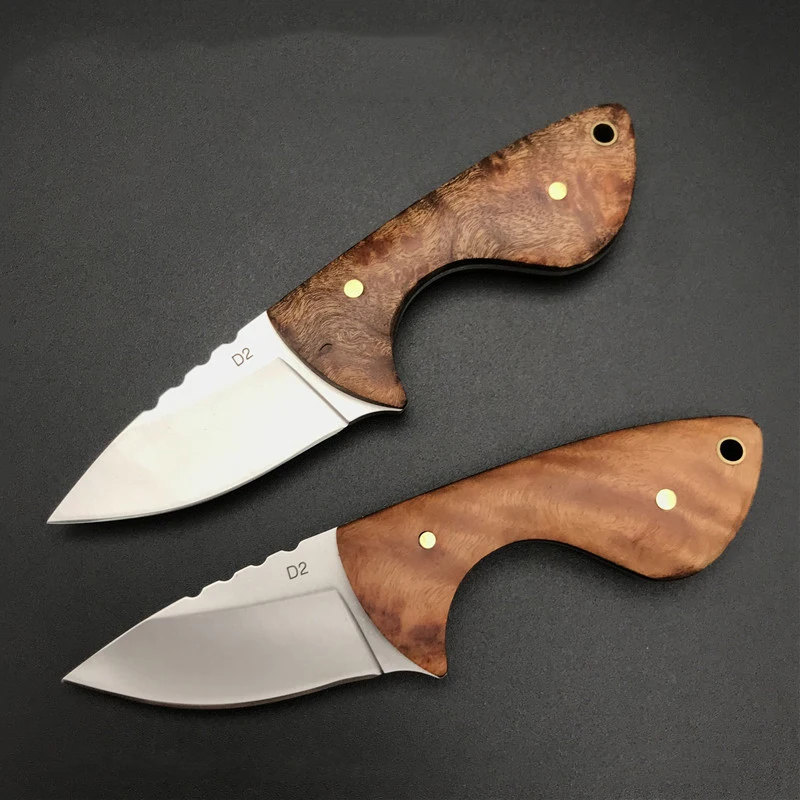 

Knife Sharp D2 Full Tang Fixed Blade Knife Portable Wooden Handle Outdoor Survival knives Tool Camping Tactical Huntin EDC